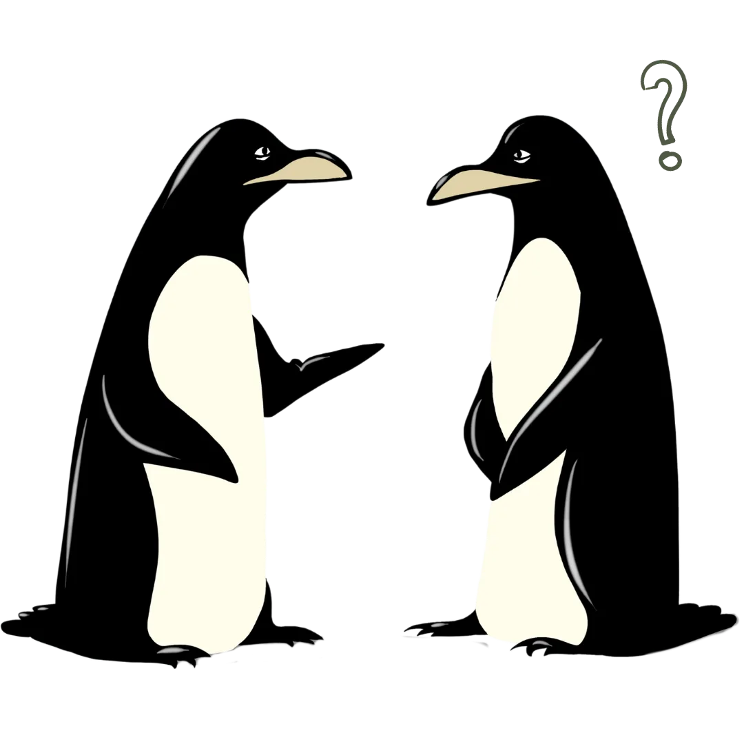 Pinguin Illustration zum Thema Angst ansprechen in der Psychotherapie Hamburg